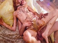  Scat Sex - Flat teen shits her white undies while getting fucked